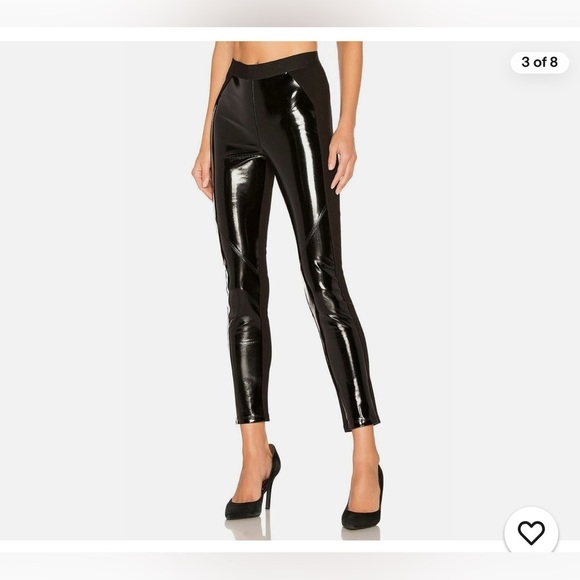 DAVID LERNER Bergen Black Vegan Patent Leather 
Bergen Combo Leggings - Picture 2 of 6